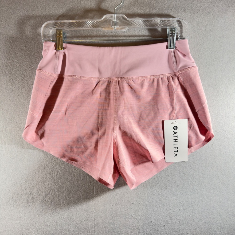 492 | NWT Athleta Run With It Womens XS Textured 3.5" Running Shorts Pink